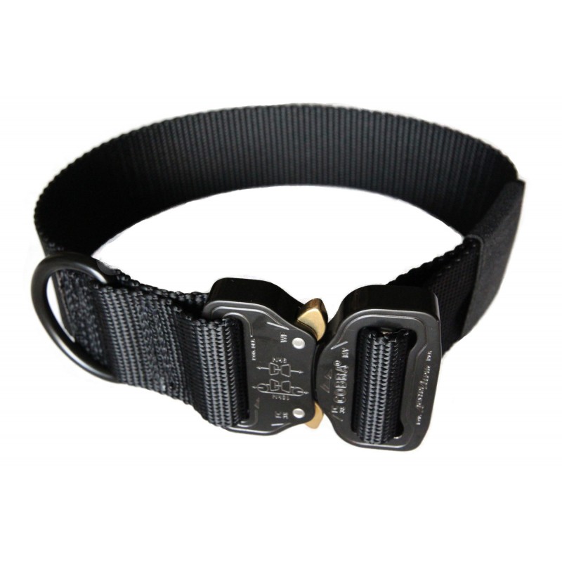 Nylon DRing 1.5" Flexible Dog Collar with Quick Release Cobra Buckle